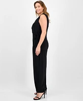 Anne Klein Plus Sleeveless Tie-Waist Jumpsuit