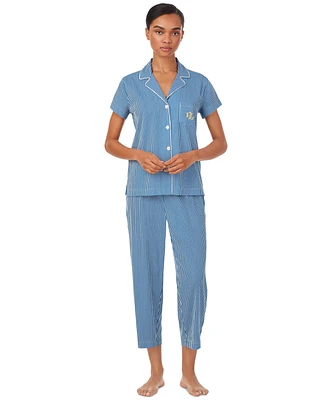 Lauren Ralph Petite Short-Sleeve Cropped Pajama Set
