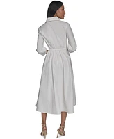 Halston Women's Cotton Tie-Waist Fit & Flare Dress