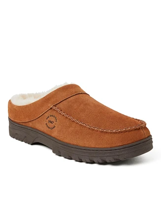 Dearfoams Men's Reed Genuine Suede Moccasin Toe Clog Slipper