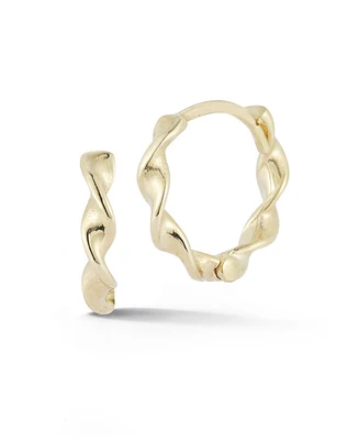 Rachel Zoe Fine Jewelry 14K Gold Twist Huggie Hoop Earrings