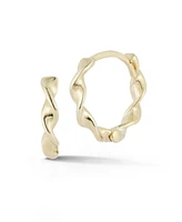 Rachel Zoe Fine Jewelry 14K Gold Twist Huggie Hoop Earrings