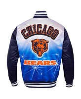 Pro Standard Men's Navy Chicago Bears Sublimated Satin Full-Snap Jacket