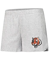 Concepts Sport Women's Gray Cincinnati Bengals Juniper Long Sleeve Hoodie T-Shirt Shorts Set