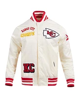 Pro Standard Men's Cream Kansas City Chiefs Sublimated Satin Full-Snap Jacket