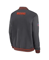 Nike Men's Anthracite Cleveland Browns Coach Full-Zip Bomber Jacket