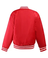 Hype And Vice Women's Scarlet Ohio State Buckeyes A-Game Varsity Full-Snap Jacket