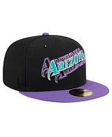 New Era Men's Black Arizona Diamondbacks Shadow Stitch 59FIFTY Fitted Hat