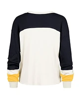 '47 Brand Women's Cream Michigan Wolverines Double Header Curve Raglan Long Sleeve T-Shirt