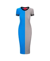 Staud Women's Blue/Silver Detroit Lions Colleen Dress