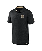 Fanatics Men's Black Boston Bruins Authentic Pro Jacquard Polo