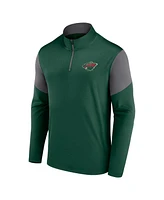 Fanatics Men's Green Minnesota Wild Logo Quarter-Zip Top