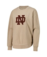 Pressbox Women's Tan Notre Dame Fighting Irish Poncho Fleece Pullover Sweatshirt