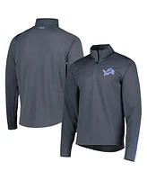 Msx by Michael Strahan Men's Charcoal Detroit Lions Half-Zip Hoodie