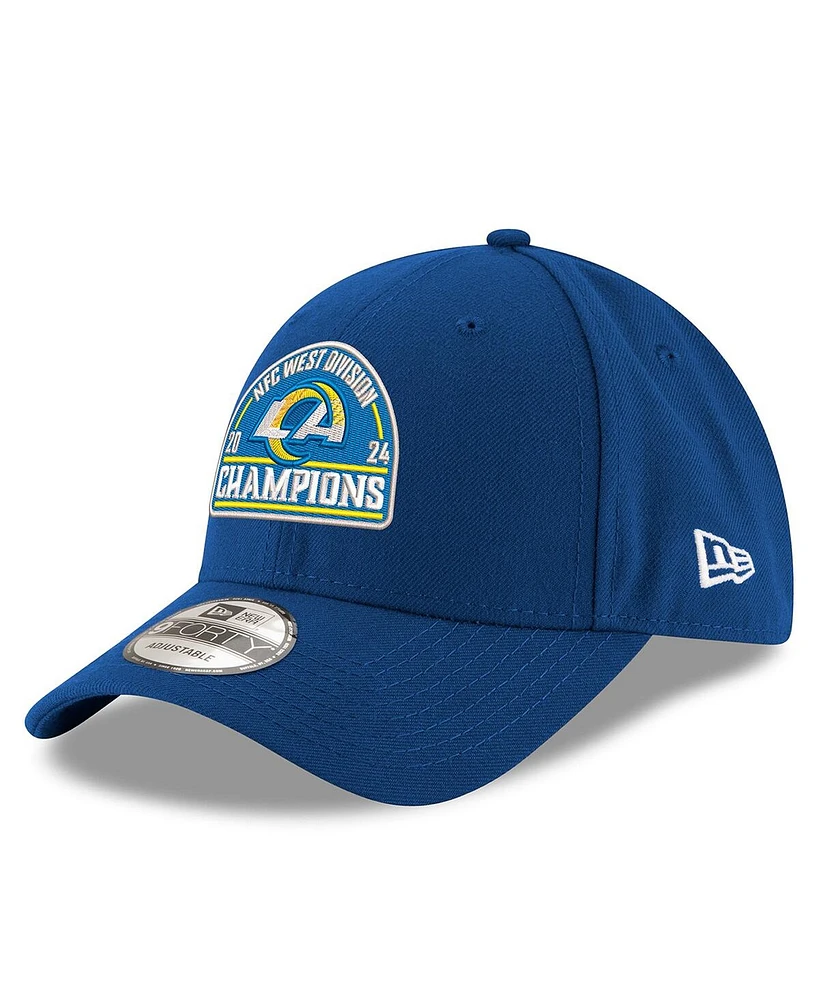 New Era Men's Royal Los Angeles Rams 2024 Nfc West Division Champions 9FORTY Adjustable Hat