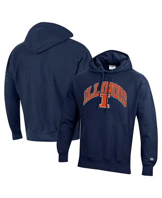 Champion Men's Navy Illinois Fighting Illini Vault Late Night Reverse Weave Pullover Hoodie