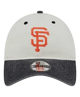 New Era Men's Cream/Black San Francisco Giants Classic Sidescript 9TWENTY Adjustable Hat