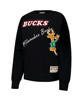 Mitchell & Ness Women's Black Milwaukee Bucks Hardwood Classics Home Team Pullover Sweatshirt