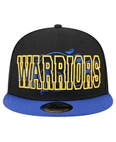 New Era Men's Black/Royal Golden State Warriors Sport Night Splatter 2-Tone 9FIFTY Snapback Hat