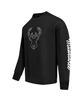 Pro Standard Men's Black Milwaukee Bucks Paint the City Drop Shoulder Sweatshirt