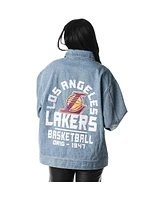 The Wild Collective Men's and Women's Blue Los Angeles Lakers Coaches Full-Zip Denim Jacket