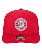 New Era Men's Scarlet Ohio State Buckeyes Patched 9SEVENTY Stretch-Snap Adjustable Hat