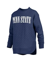 Pressbox Women's Navy Penn State Nittany Lions Quilted Long Sleeve Pullover Sweatshirt