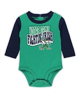 Outerstuff Baby Boys and Girls Notre Dame Fighting Irish Double Up Long Sleeve Bodysuit Pant Set