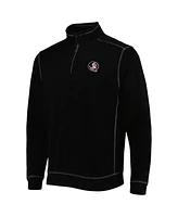 Tommy Bahama Men's Black Florida State Seminoles Sport Tobago Bay Tri-Blend Mock Neck Half-Zip Jacket