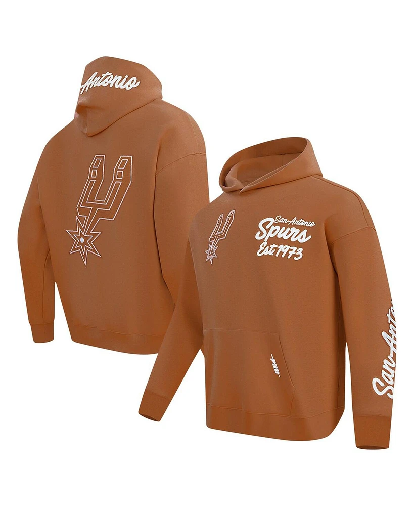 Pro Standard Men's Brown San Antonio Spurs Paint the City Drop Shoulder Pullover Hoodie