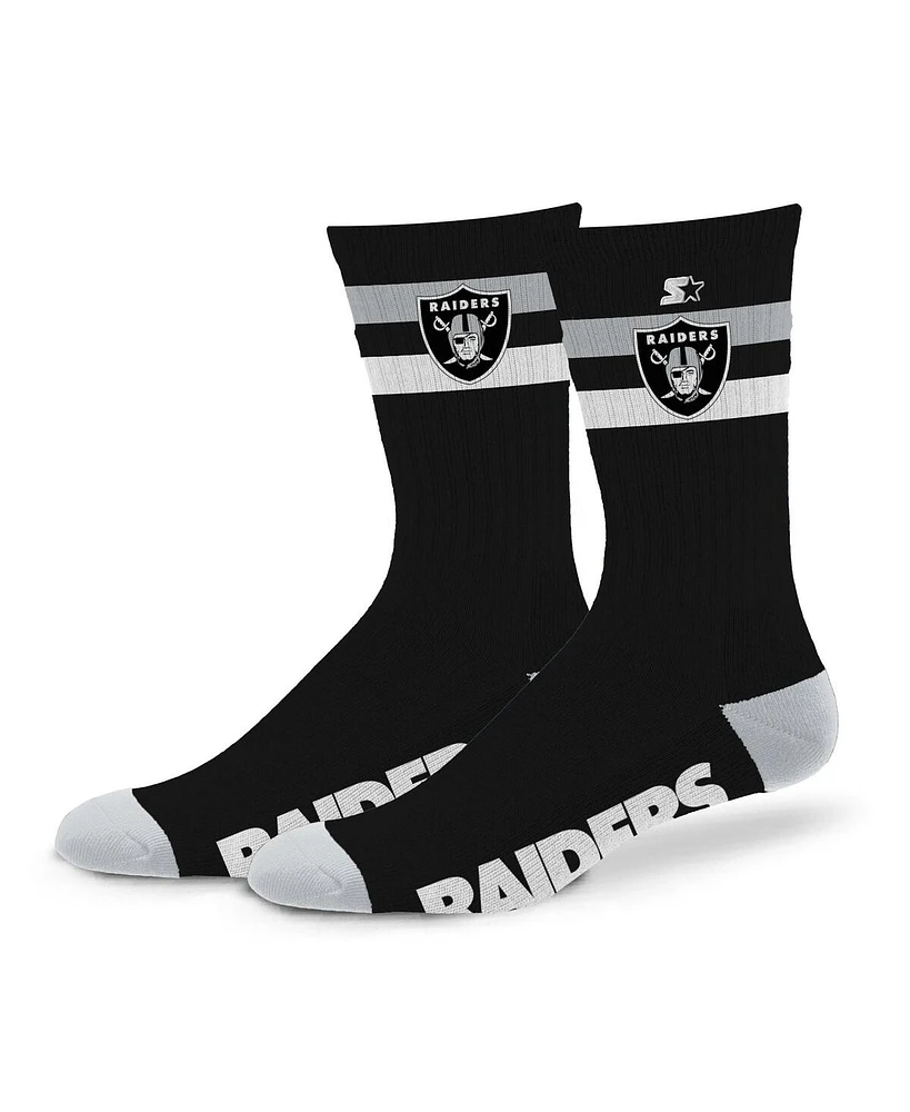 Starter Men's and Women's Las Vegas Raiders Team Color Two-Stripe Crew Socks