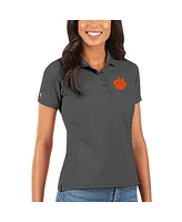 Antigua Women's Charcoal Clemson Tigers Legacy Pique Polo