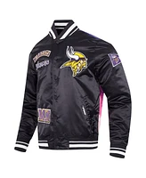 Pro Standard Men's Black Minnesota Vikings Sublimated Satin Full-Snap Jacket