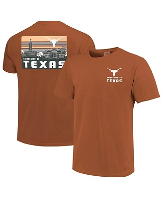 Image One Men's Texas Orange Longhorns Striped Campus Skyline T-Shirt