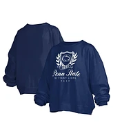 Pressbox Women's Navy Penn State Nittany Lions Big Aug Script Janice Oversized Pullover Sweatshirt