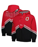 Mitchell & Ness Men's Scarlet/Black Ohio State Buckeyes Throw It Back Retro Full-Zip Windbreaker Jacket