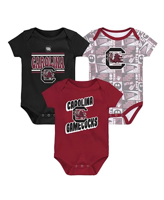 Outerstuff Newborn Garnet South Carolina Gamecocks Sunday Comics 3-Pack Bodysuit Set