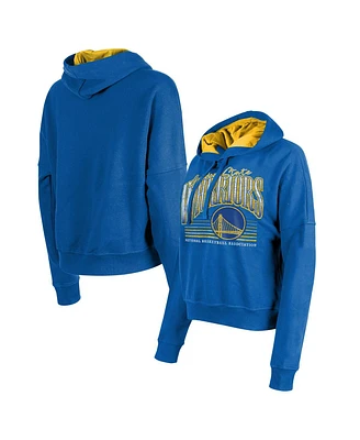 New Era Women's Royal Golden State Warriors Boxy Pullover Hoodie