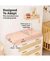 KeaBabies 2pk Isla Changing Pad Covers for Girl, Boy, Soft Contoured Diaper Table Cover Sheets Neutral