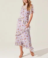 Astr the Label Women's Floramae Floral Ruffle-Trim Midi Dress