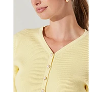 Astr the Label Women's Delynn Ribbed Cardigan Sweater