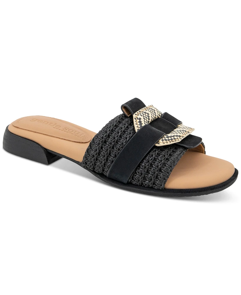 Gentle Souls Women's Hudson Mixed-Media Flat Sandals