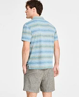 Sun + Stone Men's Regular-Fit Textured Stripe Polo Shirt, Exclusively at Macy's