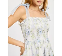 En Saison Women's Scarlet Floral-Print Tiered Mini Dress