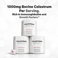 Bovine Colostrum Powder Supplement 4-Month Supply, 1000mg per Serving, Grass-Fed Ethically Sourced, Immunoglobulin-Rich Prized First Milk, Cold-Chain