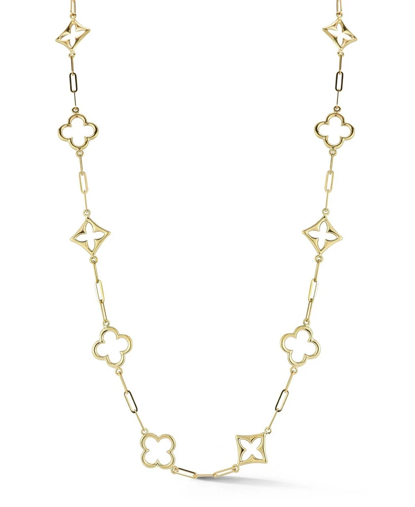 Rachel Zoe Fine Jewelry 14K Gold Multi Clover Station Necklace