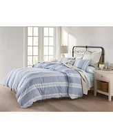 Charter Club Clifton Cotton/Linen Stripe 3-Pc. Comforter Set, King