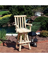 Rustic Bar Stool - Log Cabin Style - Unfinished Wood Construction - 4-Foot