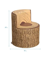 ECR4Kids SoftZone Tree Log Chair, Chocolate