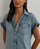 Lauren Ralph Women's Denim Short-Sleeve Shirtdress